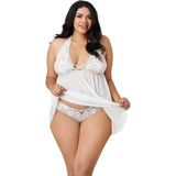 MCM Group Dantelli Beyaz Büyük Beden Gecelik TM1273