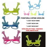 MCM Group Fosforlu Gitar Model Glow Parti Gözlüğü Karanlıkta Yanan Gözlükler 12 Adet - Lisinya