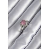 MCM Group Gümüş Renk Pembe Zirkon Taşlı Charm Kalp Model Kadın Yüzük - Lisinya