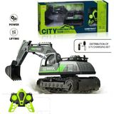 MCM Group Iş Makinaları Serisi - Şarjlı Uzaktan Kumandalı Excavator - Yeşil (Lisinya)