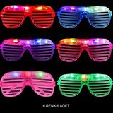MCM Group Işıklı Panjur Şeritli LED Parti Gözlüğü 6 Renk 6’lı Set - Lisinya