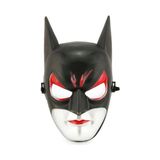 MCM Group Kırmızı Gözlü Siyah Batman Maske - Lastikli Batgirl Maskesi 28X17 cm - Lisinya