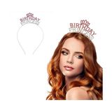 MCM Group Kristal Taşlı Birthday Princess Yazılı Parti Tacı Pembe Renk