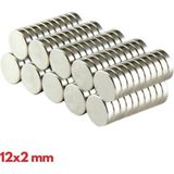 MCM Group N35 12X2 mm Neodyum Mıknatıs 100 Adet, Yuvarlak, Nikel Kaplamalı Kaliteli ve Dayanıklı Ürün ( Lisinya )