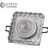 MCM Group Noas YL65 1737 Selen LED Çerçeveli 4000K Kare Kristal Cam Spot Kasa - Priz ve Anahtar Için Uyumlu Çerçeve