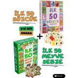 MCM Group Oyuncak Minik Bebeğimin Ilk 50 Sözcük Kartları ve Ilk 50 Meyve Sebze Kartları Flash Kart Set 2'li
