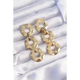 MCM Group Pirinç Gold Renk Oval Ayna Model Sallantılı Küpe - Lisinya