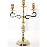 MCM Group Pirinç Sedefli 3'lü Şamdan 18912 - Lisinya