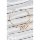 MCM Group Pirinç Zirkon Taşlı Kelebek ve Yıldız Model Gold Renk Charm Bileklik - Lisinya