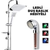 MCM Group Rain Duş Robotu Tepe Duş Seti Duş Başlığı Sistemi Ledli Duş Başlık Hediyeli ( Lisinya )