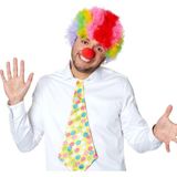 MCM Group Rengarenk Kıvırcık Afro Bonus Peruk ve Kırmızı Burun Seti - Lisinya