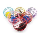 MCM Group Renkli Metal Kafesli Peluş Fareli Kedi Köpek Oyuncağı Oyun Topu 6 cm