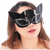 MCM Group Siyah Renk Siyah Camlı Kedi Şekilli Parti Gözlüğü 20X11 cm - Lisinya