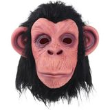 MCM Group Siyah Saçlı Kafaya Tam Geçmeli Lateks Şempanze Maskesi - Lateks Maymun Orangutan Goril Maske Et Maske - Lisinya