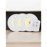MCM Group Spot Lamba LED Işık 3'lü Uzaktan Kumandalı Pilli Yapışkanlı Kablosuz