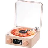 MCM Group Waves Nostalji Plak Görünümlü Bluetooth Hoparlör 3D Ses Dalgası Retro Müzik Plak Pembe ( Lisinya )