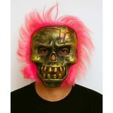 MCM Group Wild Skull - Bakır Kafatası Pembe Saçlı Iskelet Maske