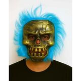 MCM Group Wild Skull - Bakır Kafatası Turkuaz Saçlı Iskelet Maske - Lisinya