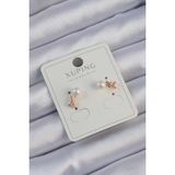 MCM Group Xuping Rose Renk Zirkon Taşlı Incili Minimal Fiyonk Küpe - Lisinya
