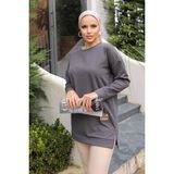 MCM Group Yeni Stil Gri Füme Detaylı Tunik 10020 ( Lisinya )