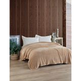 MCN Tekstil Peluş Welsoft Battaniye - Yatak ve Koltuk Örtüsü - 200 x 225 cm - Bej