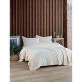 MCN Tekstil Peluş Welsoft Battaniye - Yatak ve Koltuk Örtüsü - 200 x 225 cm - Krem