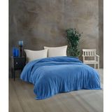 MCN Tekstil Peluş Welsoft Battaniye - Yatak ve Koltuk Örtüsü - Lacivert - 180 x 225 cm