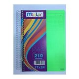 Mcolor Spiralli Ayracli Seperatorlu Defter Plastik Kapak 17X24cm 210Yp. 5 Kareli+2 Cizgili