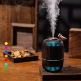 MCOURASOY Taşınabilir Mini Nemlendirici, Kuş Kafesi Şekillendirici Nemlendirici Renkli, Soğuk Sis, USB ile Çalışan Masa Yatak Odası İç Mekan Bitki için Mükemmel Sessiz Renkli Gece Lambası (Darkwood)
