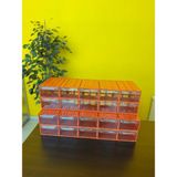 MCPOİ 20 Gözlü TURUNCU Plastik Çekmeceli Organizer Kutu Güzellik salonları, hobi ve endüstriyel kullanım.