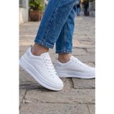 McQueen Unısex Beyaz Günlük Spor Ayakkabı - Yüksek Tabanlı Comfort Sneaker