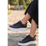 McQueen Unısex Siyah Günlük Spor Ayakkabı - Yüksek Tabanlı Comfort Sneaker