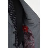 MCR Çizgili Slim Fit Geniş Yaka Premium Yün Erkek Takım Elbise - Gri - 6 Drop - 54