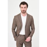 MCR Çizgili Slim Fit Mono Yaka Pantolonu Ipli Erkek Takım Elbise - Kahverengi - 6 Drop - 58