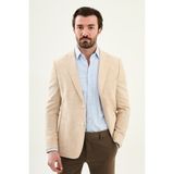 MCR Çizgili Slim Fit Mono Yaka Torba Cep Erkek Ceket - 54 - Bej