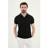 Mcr Çizgili Slim Fit Polo Yaka Erkek T-Shirt Siyah - 36850.25Y