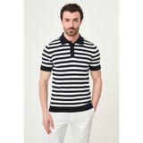 Mcr Çizgili Slim Fit Polo Yaka Erkek Triko T-Shirt Lacivert - 11582.26Y