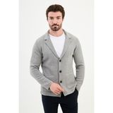 MCR Desenli Açık Gri Slim Fit Yün Erkek Triko Ceket - 2XL