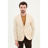 MCR Desenli Bej Slim Fit Torba Cep Mono Yaka Keten Erkek Ceket - 54