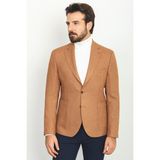 MCR Desenli Kamel Rengi Torba Cep Slim Fit Yün Erkek Ceket - 52