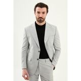 MCR Desenli Slim Fit Geniş Yaka Erkek Takım Elbise - Gri - 6 Drop - 54