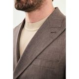 MCR Desenli Slim Fit Geniş Yaka Kruvaze Erkek Takım Elbise - Kahverengi - 6 Drop - 56