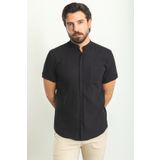 Mcr Desenli Slim Fit Hakim Yaka Kısa Kollu Pamuk Erkek Gömlek Siyah - 37748.23y