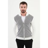 Mcr Desenli Slim Fit Hakim Yaka Yün Erkek Hırka Ekru - 11239.24K