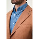 MCR Desenli Slim Fit Mono Yaka Keten Erkek Ceket - 50 - Kamel