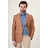 MCR Desenli Slim Fit Mono Yaka Keten Erkek Ceket - 56 - Kamel