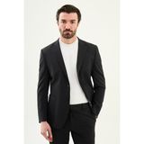MCR Desenli Slim Fit Mono Yaka Torba Cep Pantolonu İpli Erkek Takım Elbise - Siyah - 6 Drop - 48