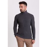 MCR Dokulu Antrasit Rengi Slim Fit Tam Balıkçı Yaka Erkek Kazak - 2XL