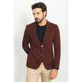 MCR Dokulu Kahverengi Torba Cep Slim Fit Erkek Ceket - 46