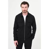 MCR Dokulu Slim Fit Gömlek Yaka Mevsimlik Erkek Mont - Siyah - 58